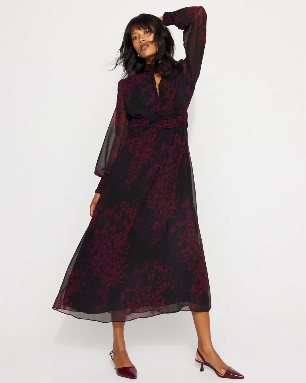 Floral Chiffon Maxi Dress | White House Black Market